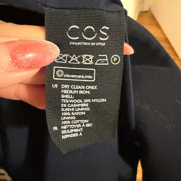 COS Navy Belted Coat - Picture 4 of 4